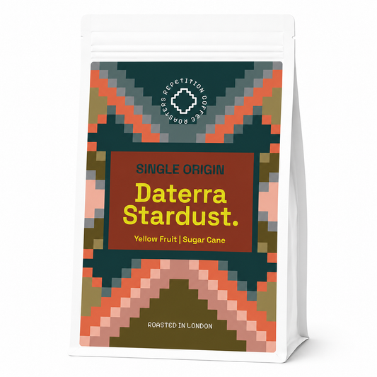 Bag of Daterra Stardust single origin coffee beans from Brazil by Repetition, roasted in London